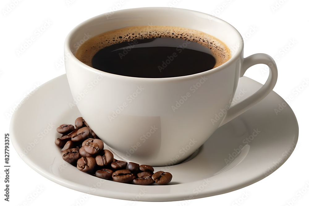cup of coffee with beans cup of coffee with beans