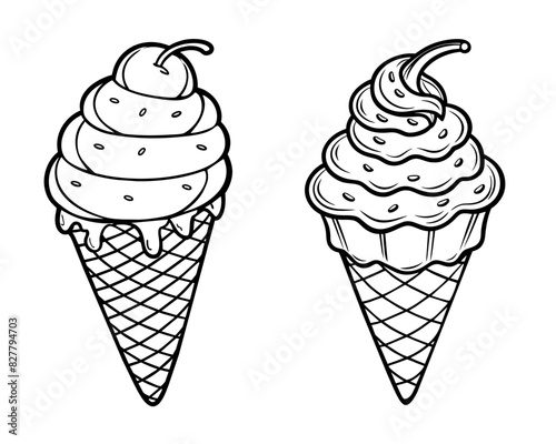 ice cream cone  Chocolate chip sorbet vector illustration