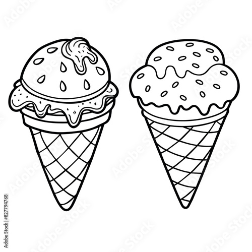ice cream cone  Chocolate chip sorbet vector illustration