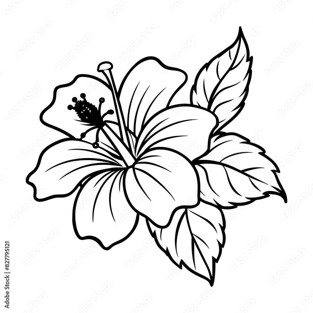 Hand drawn simple flower outline Hand drawn simple flower outline
