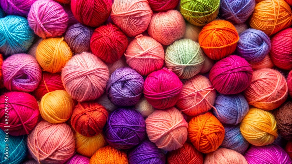 balls of yarn on the top view balls of yarn on the top view