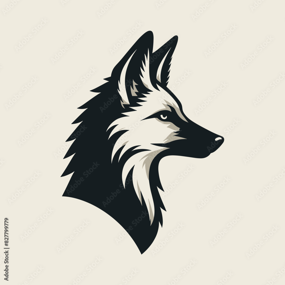 Minimalist Line Art of Maned Wolf: South American Carnivore Design Minimalist Line Art of Maned Wolf: South American Carnivore Design