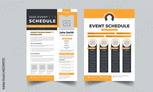 Event Schedule design template Layout 2 style design concept 