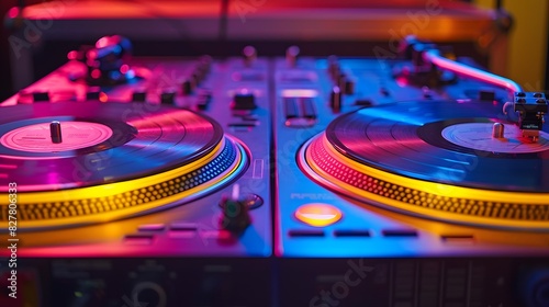 Electric Mix: Neon-Lit DJ Mixer Sets the Night Aglow
