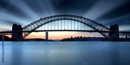 Capturing Sydney Harbour Bridge with a Long Exposure at Sunset in Australia. Concept Landscape Photography, Long Exposure, Sydney Harbour Bridge, Sunset, Australia