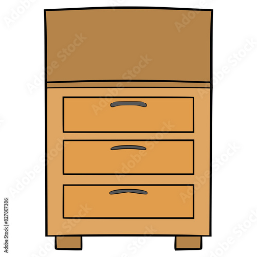cabinet illustration hand drawn isolated vector	
