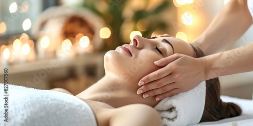 Photo of a woman receiving a massage in a spa salon.