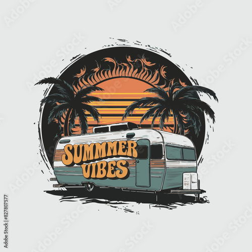 Summer vibes tshirt free, Summer tshirt template design vectors