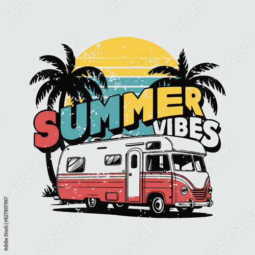 Summer vibes tshirt free, Summer tshirt template design vectors