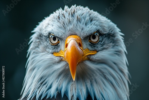A close up image of an eagle staring back, high quality, high resolution
