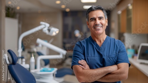 The confident dentist in clinic photo