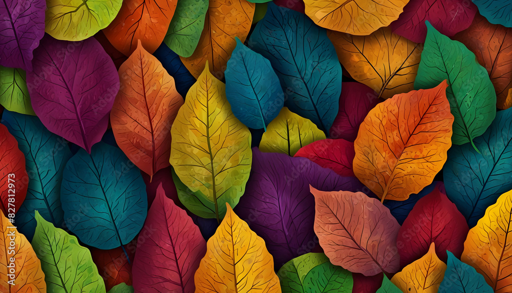 Beautiful abstract colorful leaves background. Generative AI Beautiful abstract colorful leaves background. Generative AI