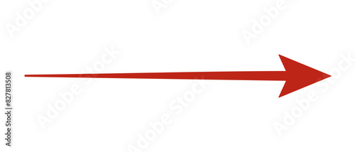 Long horizontal arrow. Red straight arrow to the right. Vector icon. photo