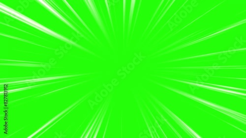 Zoom Speed Lines 2D Animation on Green Background