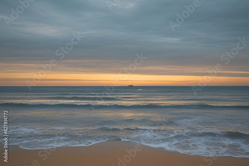 Twilight sky and sea tide