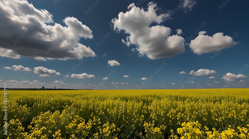 Obraz premium Paisaje del campo, nubes, clima soleado