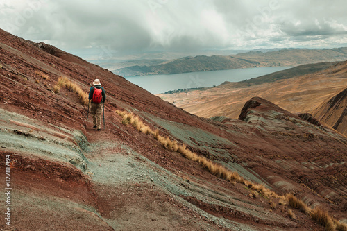 Hiker in Pallay Poncho photo