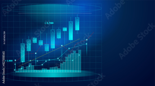 Trading chart background, suitable for stock marker, forex, cryptocurrency and index. Vector illustration