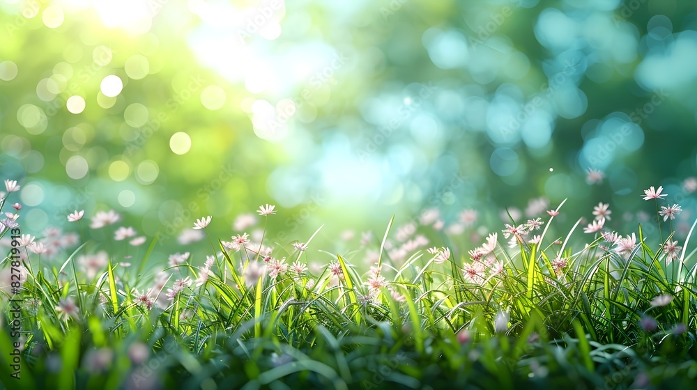 Soft Focus Spring Meadow with Soothing Gradient Sky and Blurred Grass Textures Soft Focus Spring Meadow with Soothing Gradient Sky and Blurred Grass Textures