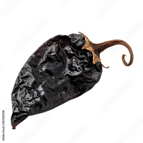 Ancho chili dried ancho or poblano. Isolated on transparent background.