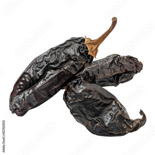 Ancho chili dried ancho or poblano. Isolated on transparent background.