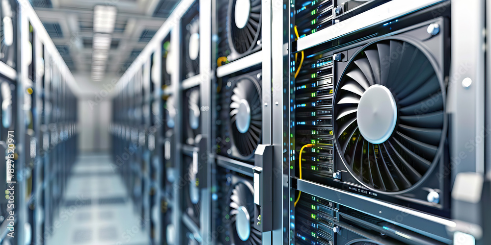 A clean room hums as powerful fans keep server racks cool and running ...