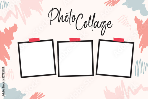 3 photo collage template. vector illustration, new collections