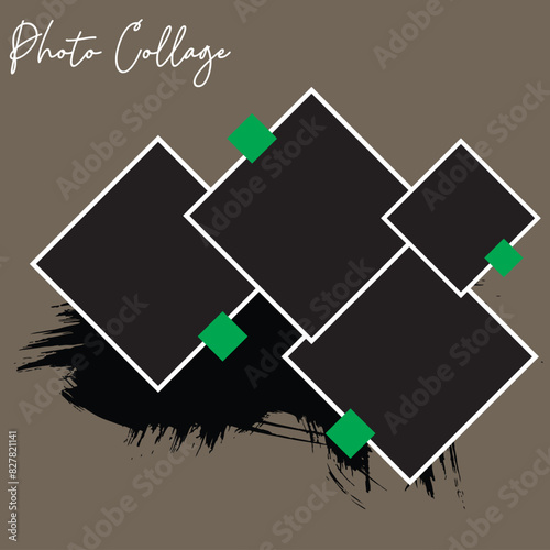 4 photo collage template. vector illustration, new collections