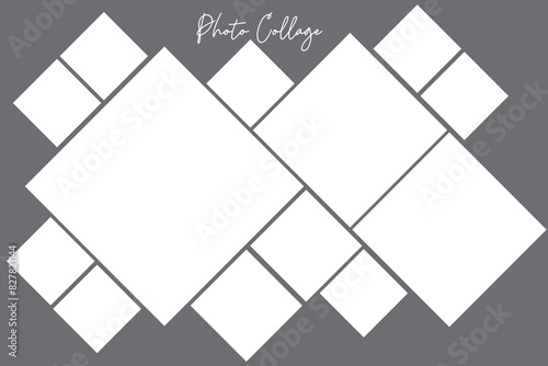13 photo collage template. vector illustration, new collections
