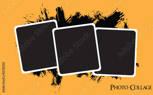 3 photo collage template. vector illustration, new collections