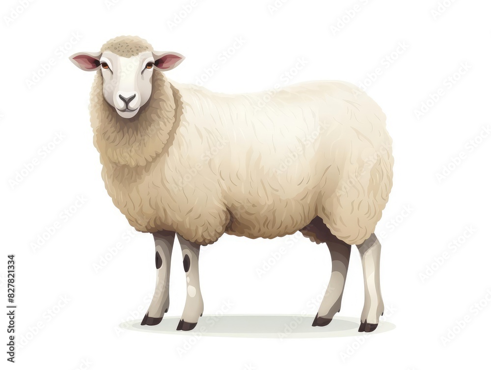 Fototapeta premium Sheep illustration isolated on white background