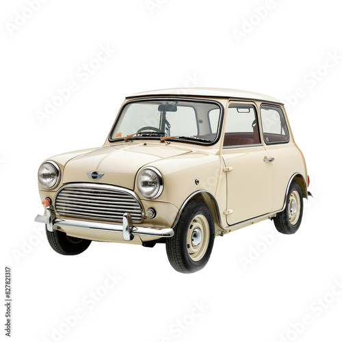 Austin Mini Cooer Classic. Isolated on transparent background.