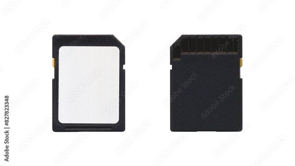 Set of black SD Disk Mockup, isolated memory cards in transparent background Set of black SD Disk Mockup, isolated memory cards in transparent background