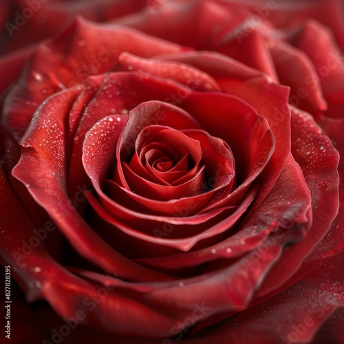 Close Up of a Red Rose With Water Droplets