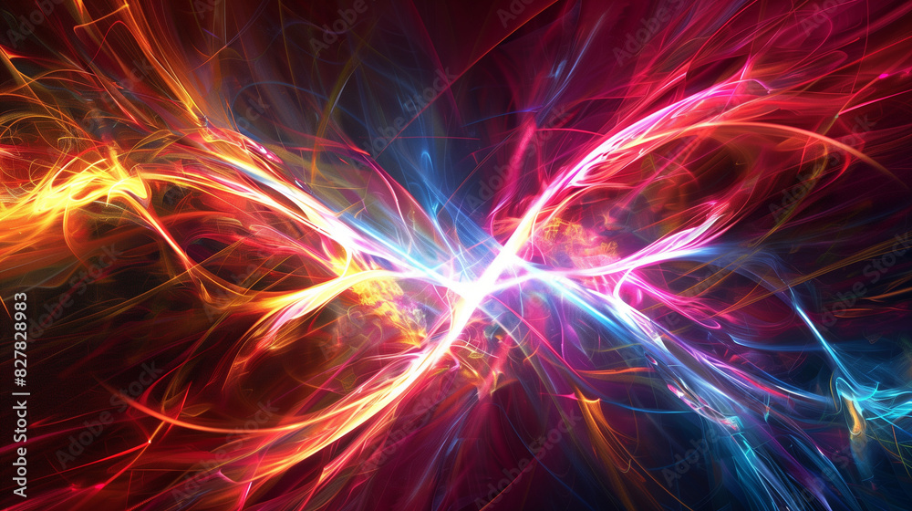 Abstract intertwined rays of light merging together in arrow shape giving direction and sense Abstract intertwined rays of light merging together in arrow shape giving direction and sense