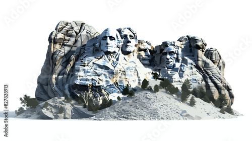 Mount Rushmore vector isolated on white