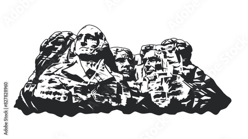 Mount Rushmore vector isolated on white