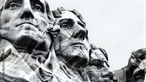 Mount Rushmore vector isolated on white