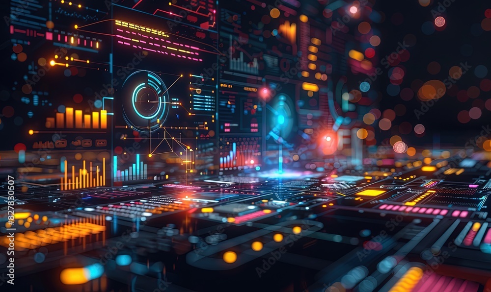 Abstract digital marketing concepts, vibrant graphics representing global connectivity and online growth Abstract digital marketing concepts, vibrant graphics representing global connectivity and online growth