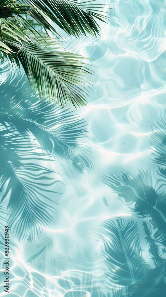 Tropical tranquility: palm leaves on a white fuzzy background Tropical tranquility: palm leaves on a white fuzzy background