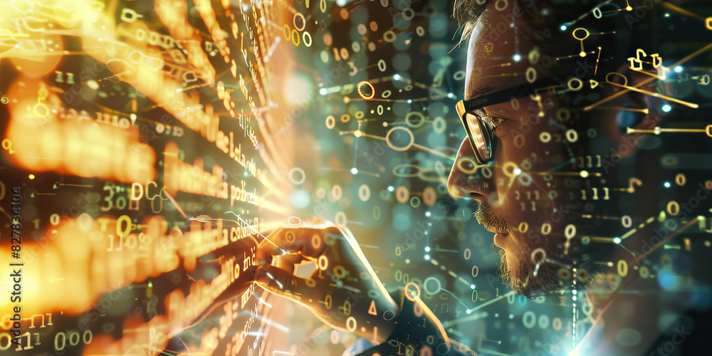 A cryptographer cracks a complex code, deciphering messages and unveiling secrets hidden within, reveling in the beauty of mathematics A cryptographer cracks a complex code, deciphering messages and unveiling secrets hidden within, reveling in the beauty of mathematics
