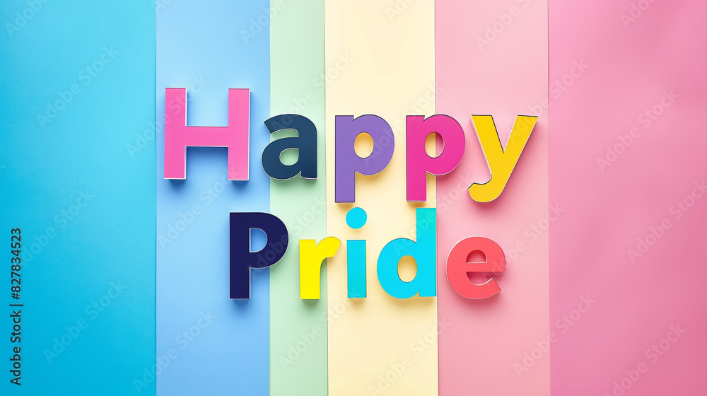 the text Happy Pride on the colorful background. the text Happy Pride on the colorful background.
