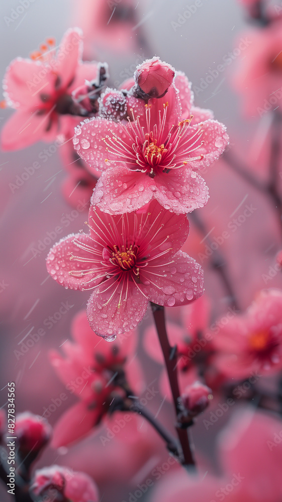 Obraz premium bee on pink flower