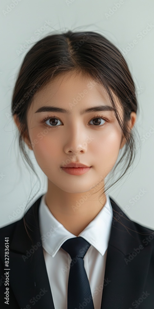 Woman in Suit and Tie Posing for a Picture
