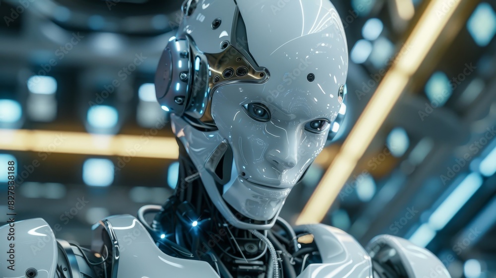 Fototapeta premium With each data point the AI avatar grew wiser its capabilities expanding and its understanding deepening.