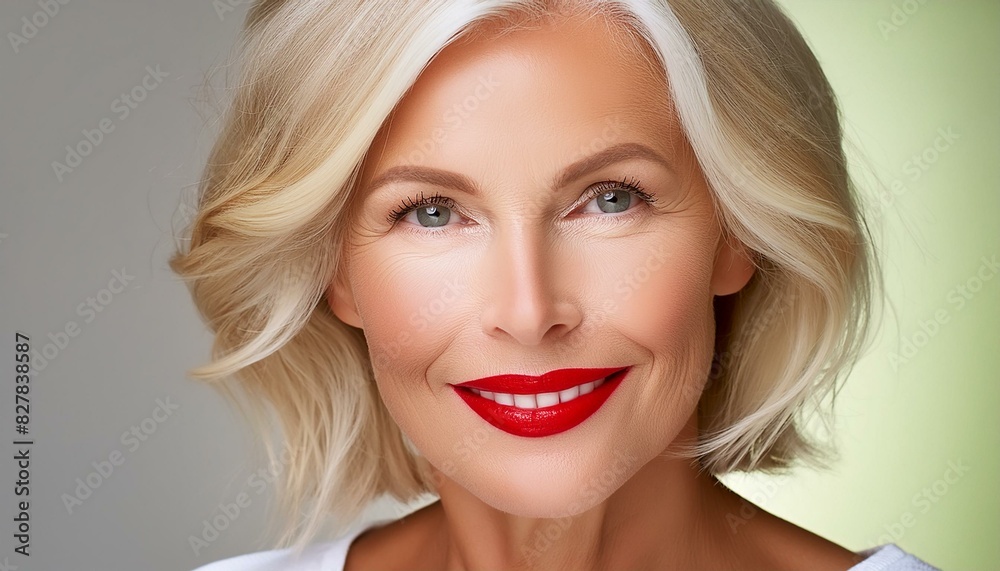 Mujer rubia para publicidad.