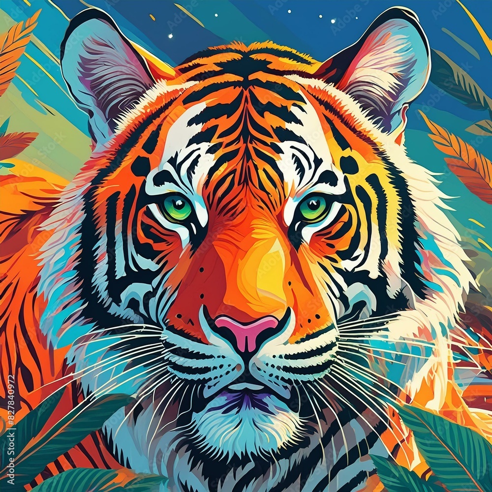 Tiger in pop art style Tiger in pop art style