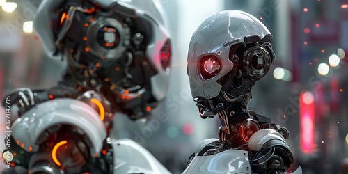 Cyborg robots futuristic mechanics 