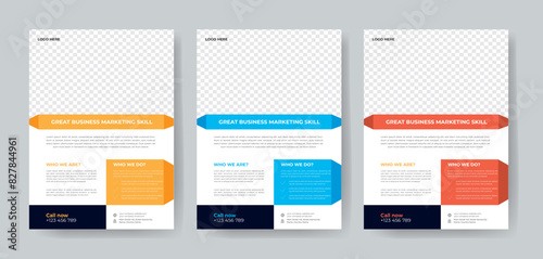 Corporate Business Flyer template layout 3 color design concept in the template.