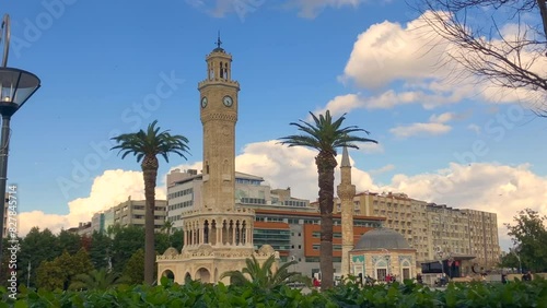 The Izmir clock tower on a windy day